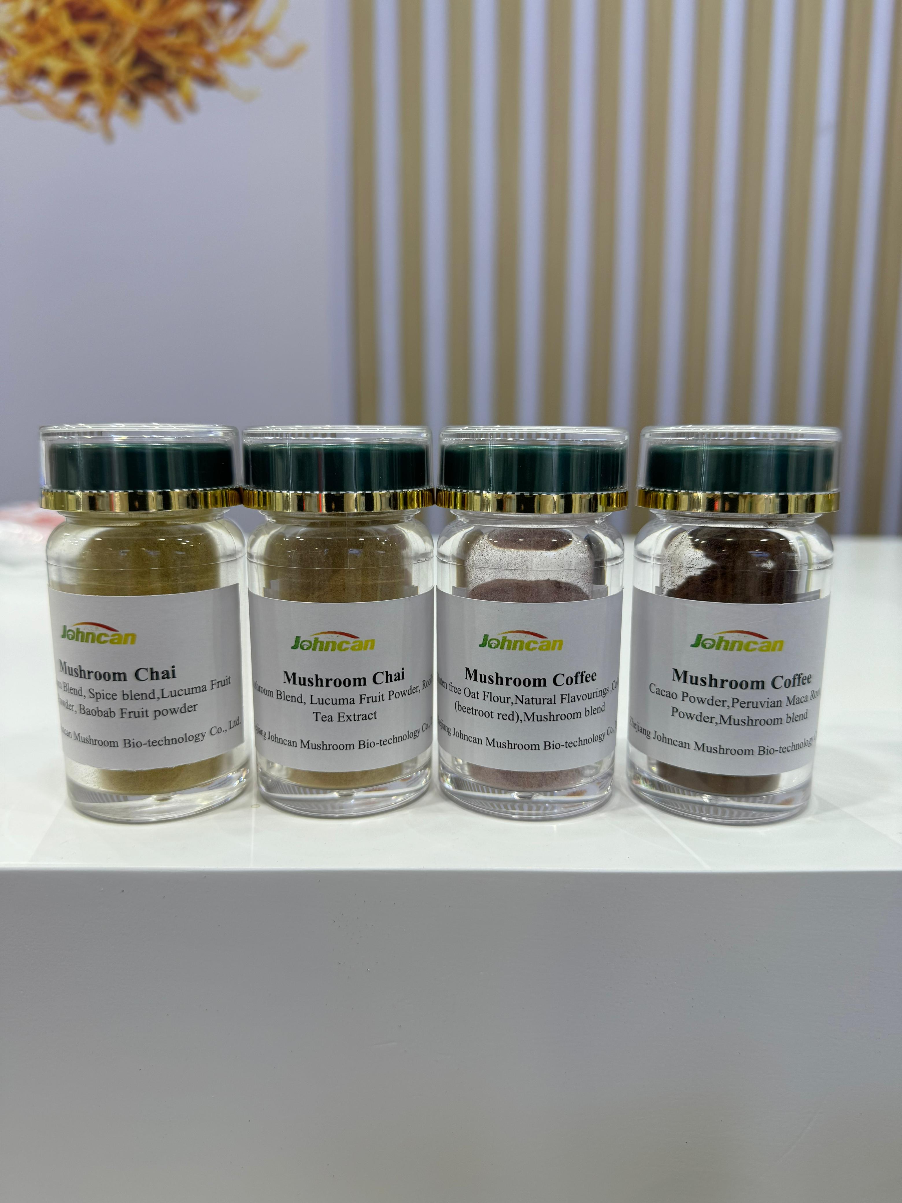 Грибной кофе и другие полезные пищевые добавки представленные на Кантонской выставке с доставкой из Китая