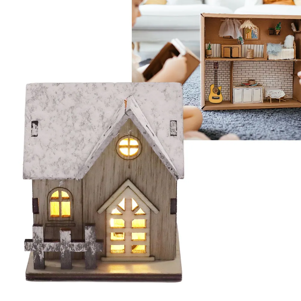 Доставка из Китая: Рождественский кукольный домик со светодиодной подсветкой оптом