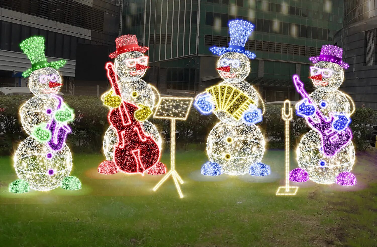 Новогодние уличные объемные конструкции из Китая в Россию