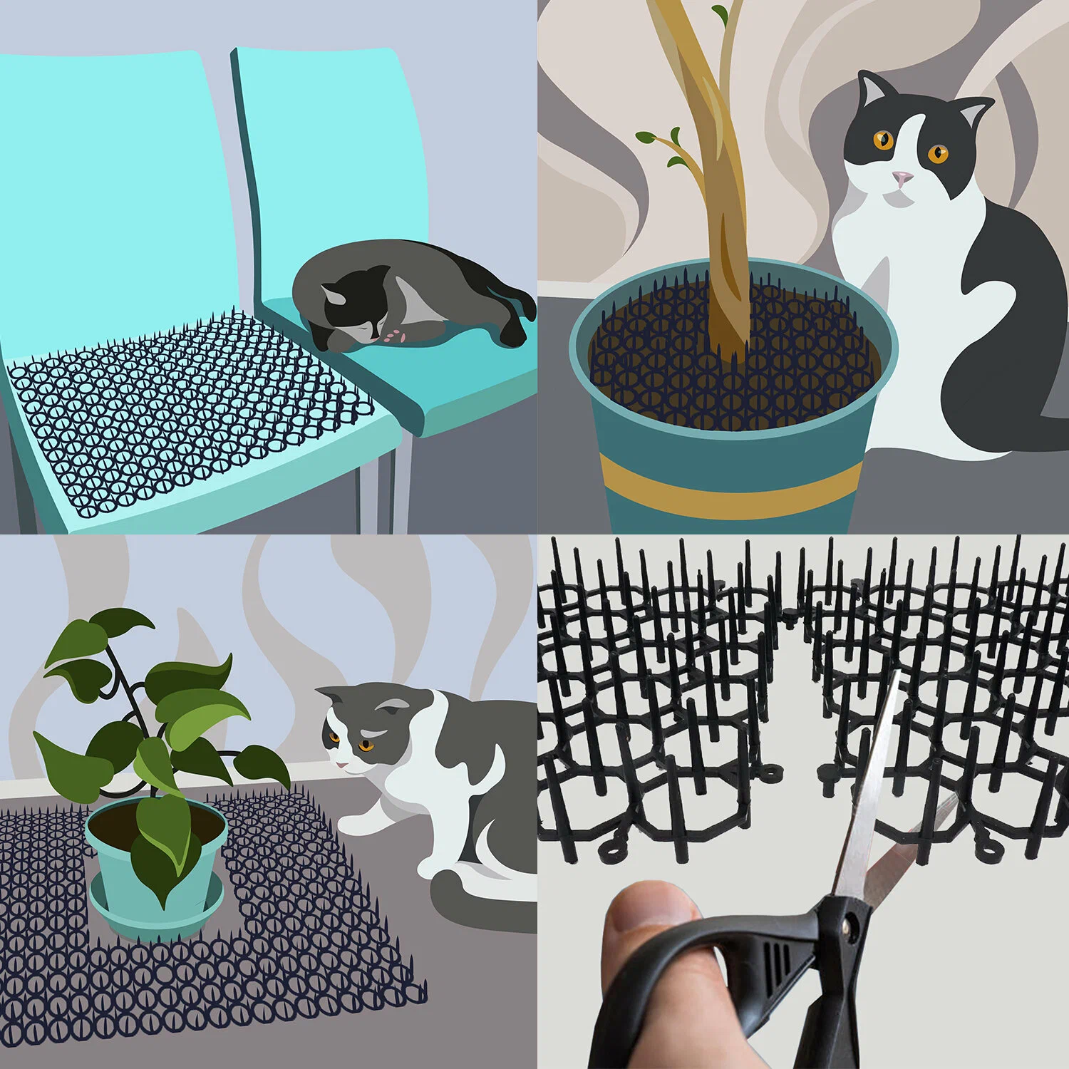 Скат-мат отпугиватель антицарапки для кошек, собак и птиц  с доставкой из Китая