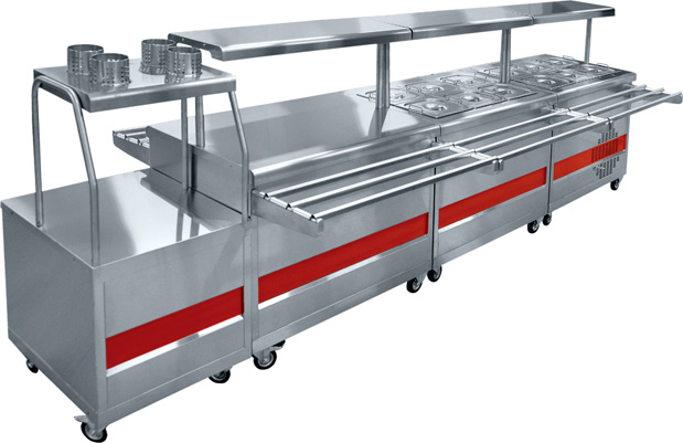 Линия раздачи для столовой с доставкой из Китая в Россию