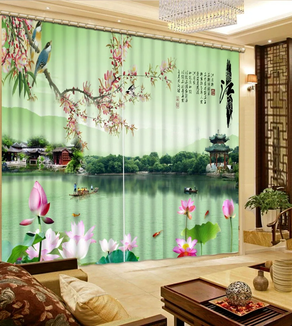Доставка декоративных занавесок с природным пейзажем из Китая в Россию