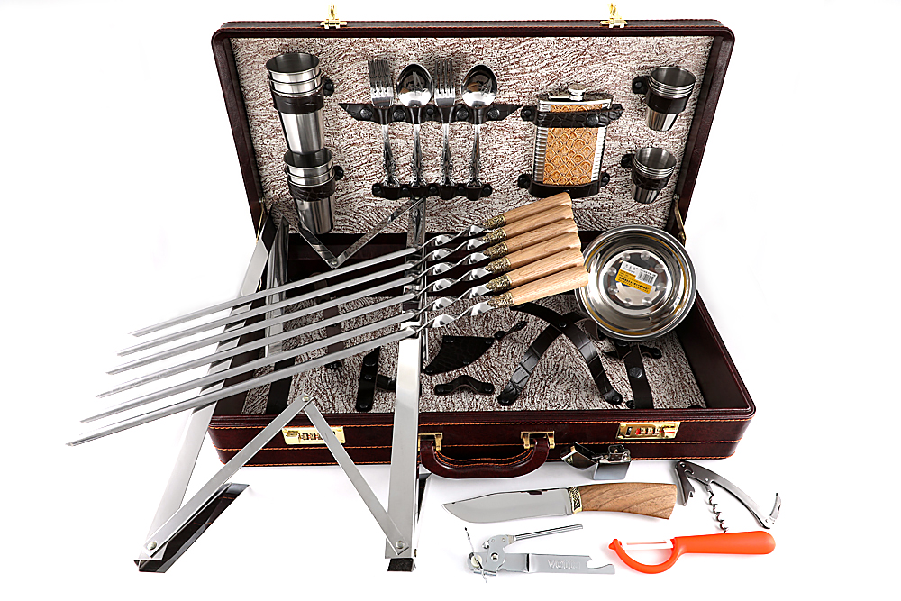 Наборы для шашлыка в чемодане оптом с доставкой из Китая