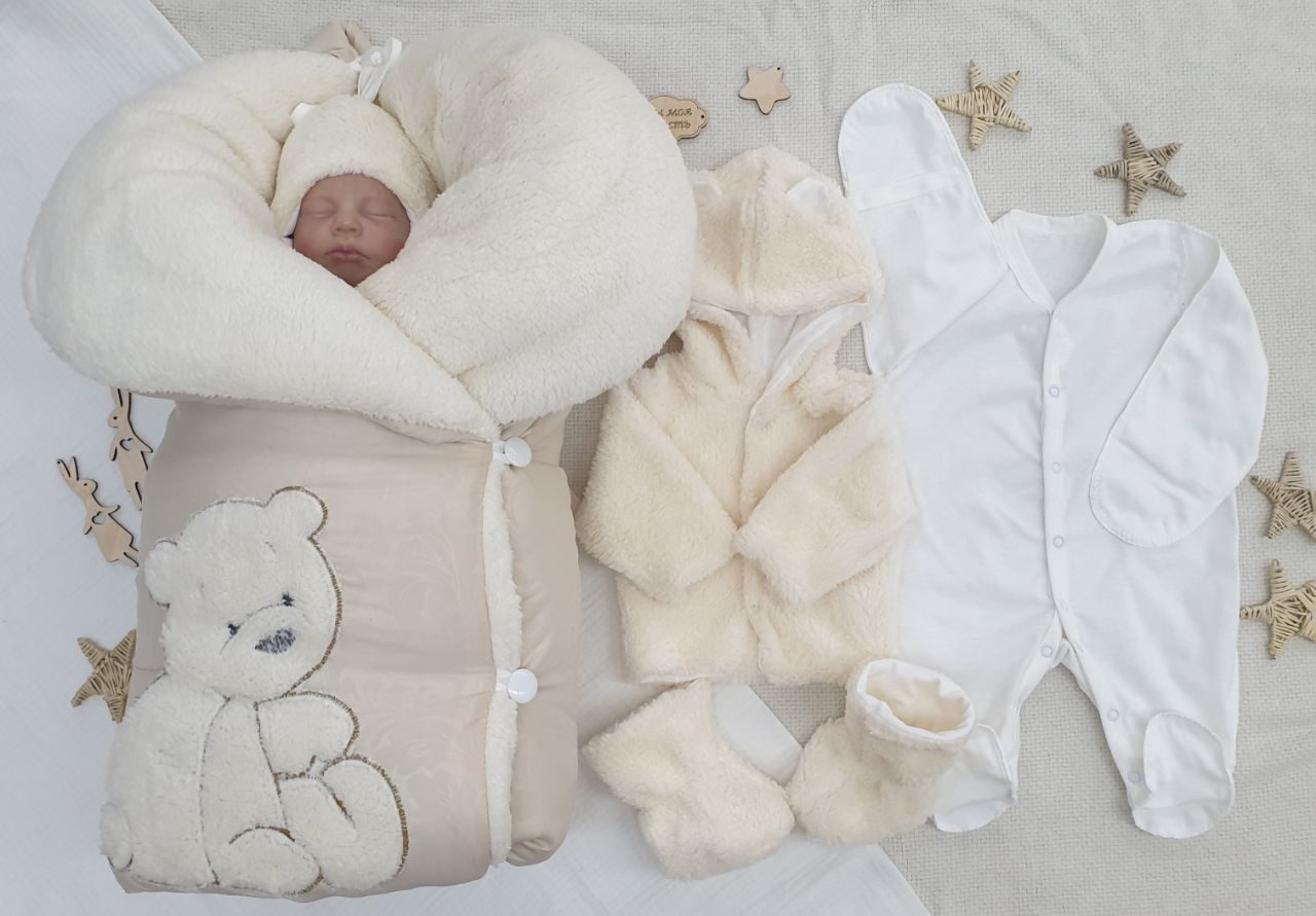 Зимний комплект на выписку для новорожденных с доставкой из Китая в Россию
